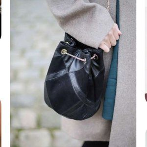 Sezane Hope Bag suede leather bucket handbag